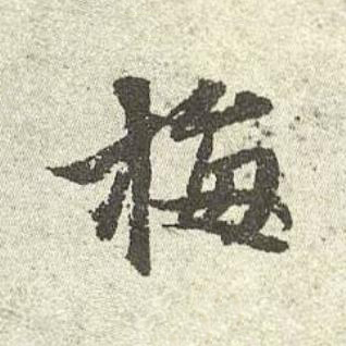 梅行书书法写法高清图片
