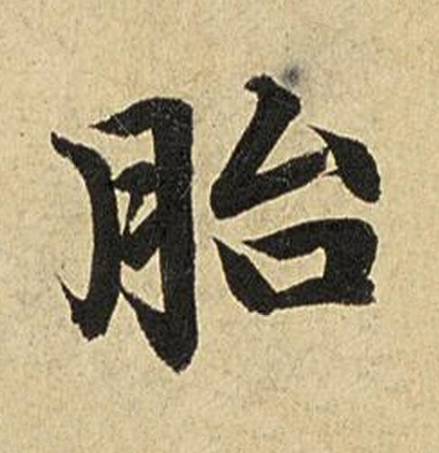 胎楷书书法写法高清图片