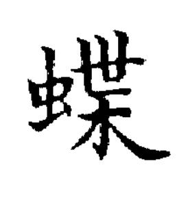 蝶楷书书法写法高清图片