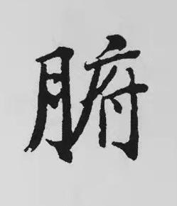 腑楷书书法写法高清图片