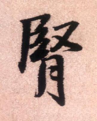 腎行书书法写法高清图片